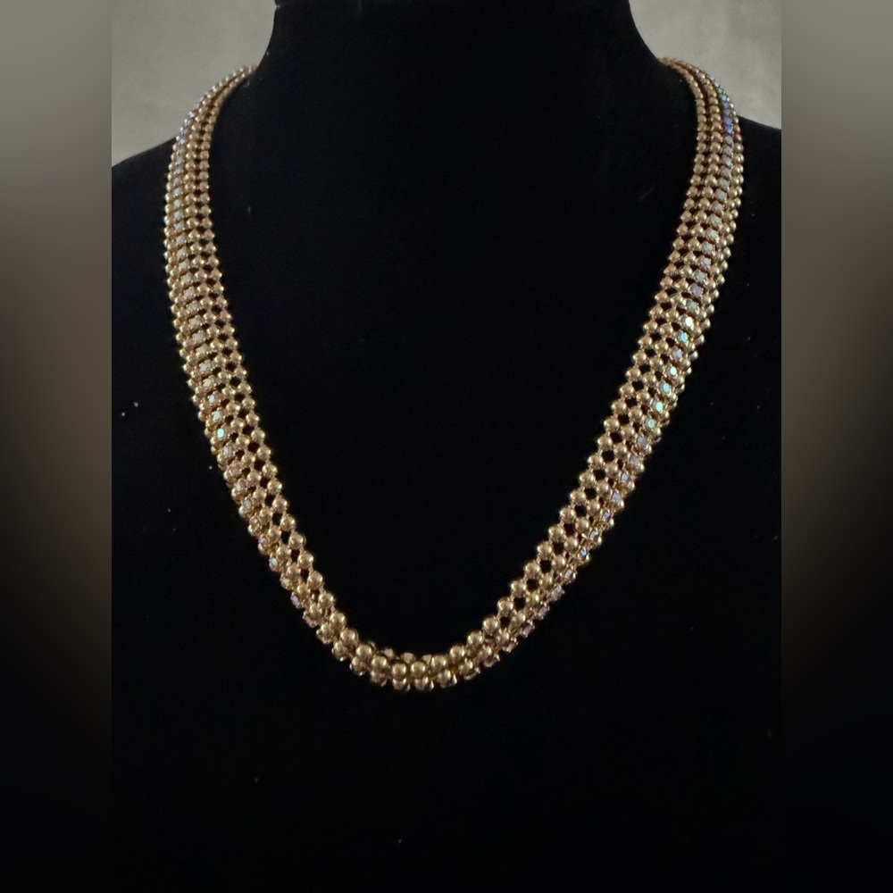 Carol Lee Vintage Elegant Gold Beaded Rope Necklace - Women Jewelry